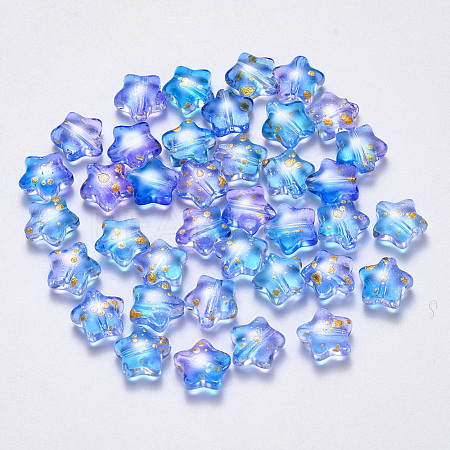 Spray Painted Glass Beads GLAA-R211-04-F04-1