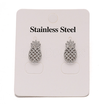 Tarnish Resistant 304 Stainless Steel Textured Ear Studs EJEW-L122-02P-1