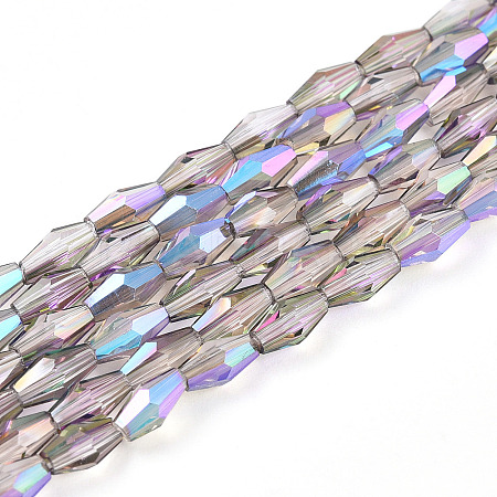 Transparent Electroplate Glass Beads Strands GLAA-K064-05A-01A-1