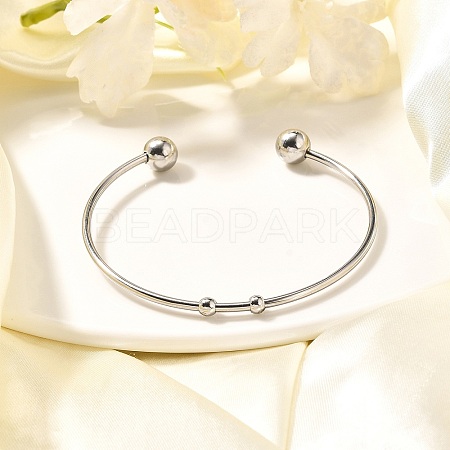 Tarnish Resistant Fashion 304 Stainless Steel Cuff Bangles Torque Bangles X-BJEW-H473-01P-1
