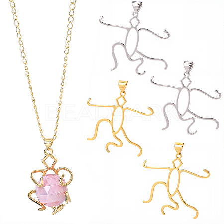4Pcs 2 Colors Brass Pendants Cabochon Settings FIND-SC0017-24A-1