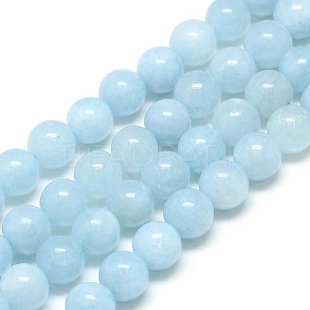 Natural Aquamarine Beads Strands G-S150-08-10mm-1
