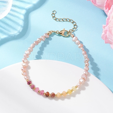 Natural Malaysia Jade & Pearl Beaded Bracelets for Women BJEW-JB13074-1