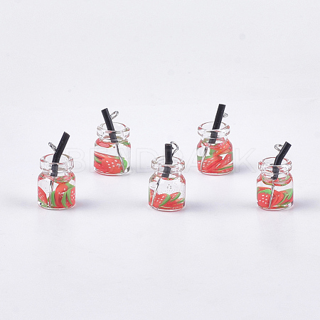 Glass Bottle Pendants GLAA-S181-04H-1