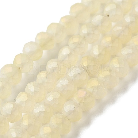 Full Rainbow Plated Faceted Rondelle Glass Beads Strands EGLA-J054-4x3mm-FR06-1
