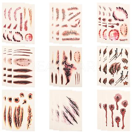 27Pcs Removable Scar Temporary Tattoos DIY-SP0005-66B-1