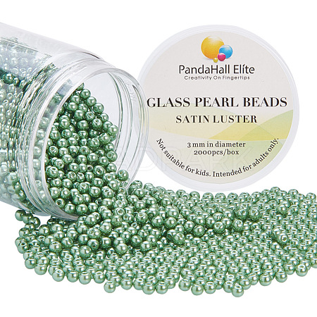   Eco-Friendly Dyed Glass Pearl Round Beads HY-PH0001-3mm-RB074-1