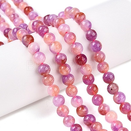 Dyed Natural White Jade Beads Strands G-T138-6mm-210-11-1