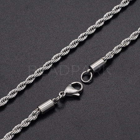 304 Stainless Steel Rope Chain Necklaces NJEW-T012-03-51-S-1