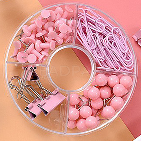Plastic Push Pins & Paper Clips & Thumb Tacks Assorted Kit OFST-PW0004-33C-1