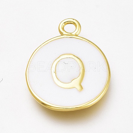 Brass Enamel Pendants KK-H103-01Q-G-1