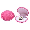 1Pc Shell Shaped Velvet Jewelry Storage Boxes VBOX-YW0001-05B-1