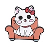 Cat Sitting in Sofa Enamel Brooches AL-I001-06EB-01-1