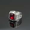Rectangle 304 Stainless Steel with Cubic Zirconia Finger Rings for Men FS-WG909F6-39-1