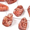 Electroplated Natural Druzy Agate Beads Strands G-N0259-05-3