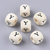 Printed Natural Wood Beads WOOD-T026-001Y-1