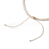 Glass with Natural Sea Shell Beads Braided Necklaces NJEW-JN04837-6