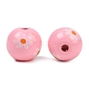 Printed Wood European Beads WOOD-G029-07E-2