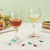 BENECREAT 24Pcs 24 Colors Acrylic Imitation Gemstone Beaded Tassel Wine Glass Charms AJEW-BC0004-09-5