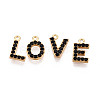 304 Stainless Steel and Rhinestone Pendants STAS-T071-11B-G-2