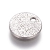 Tarnish Resistant 304 Stainless Steel Textured Pendants STAS-I098-01-8mm-P-2