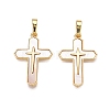 Brass & Shell Pendants KK-N254-209G-1