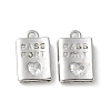 Rack Plating Brass Micro Pave Cubic Zirconia Pendants KK-P290-55P-1