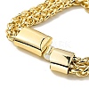 Men's Alloy Wheat Chains Double Layer Multi-strand Bracelet with Magnetic Clasp BJEW-A129-08G-4