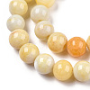 Ombre Effect Dyed Crackle Glass Round Beads Strands X1-GLAA-T031-01F-2