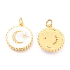 Brass Micro Pave Clear Cubic Zirconia Pendants ZIRC-B0004-13G-2