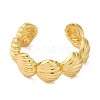 Rack Plating Shell Shape Brass Open Cuff Rings for Women RJEW-S242-04G-2