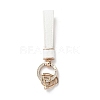 Microfiber & Zinc Alloy & Crystal Rhinestone Keychain LS-KEYC-G062-01D-2