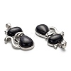 Synthetic Blue Goldstone Kitten Pendants G-P352-B03-2