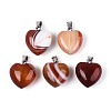 Natural Red Banded Agate(Dyed & Heated) Pendants G-T143-49H-1