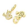 Brass Micro Pave Cubic Zirconia European Dangle Charms KK-D325-10G-2