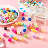 48Pcs 16 Colors Baking Paint Acrylic Beads MACR-TA0001-44-15