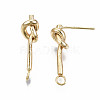 Brass Stud Earring Findings X-KK-S360-009-NF-3