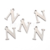 304 Stainless Steel Alphabet Charms STAS-H122-N-P-2