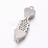Brass Micro Pave Clear Cubic Zirconia Links connectors ZIRC-L085-67P-2