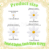 60Pcs 4 Styles Daisy Polyester Embroidery Cloth Iron On/Sew On Patches DIY-GA0008-79-2