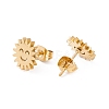 304 Stainless Steel Sun with Smile Face Stud Earrings for Women EJEW-E163-06G-2