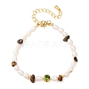 Natural Tiger Eye Chip and Rice Natural Pearl Beaded Bracelets GG-CBA3297-13G-H-4