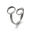 Non-Tarnish 304 Stainless Steel Open Cuff Ring Findings STAS-E124-05E-P-1