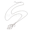 304 Stainless Steel Empty Macrame Pouch Star Moon Pendant Cable Chain Necklace Making NJEW-JN05281-03-5