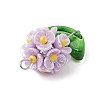 Glass Seed Beaded Flower Pendants X1-PALLOY-MZ00521-04-4