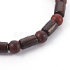 Natural Sandalwood and Wood Beads Stretch Bracelets BJEW-JB04015-01-2