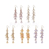 Glass Teardrop Cluster Dangle Earrings EJEW-JE05215-1