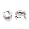 Tarnish Resistant 201 Stainless Steel Huggie Hoop Earrings Findings X-STAS-A167-01B-P-3