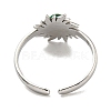 304 Stainless Steel Synthetic Malachite Cuff Rings G-Z056-01P-02-3