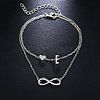 Alloy Infinity Heart Initial Charm Double Layer Anklets for Women FS-WG74AE6-05-1